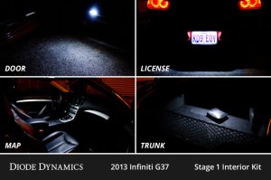 Infiniti G37 Interior LED Kit - Diode Dynamics - Stage 1 - Cool White - `08-`15